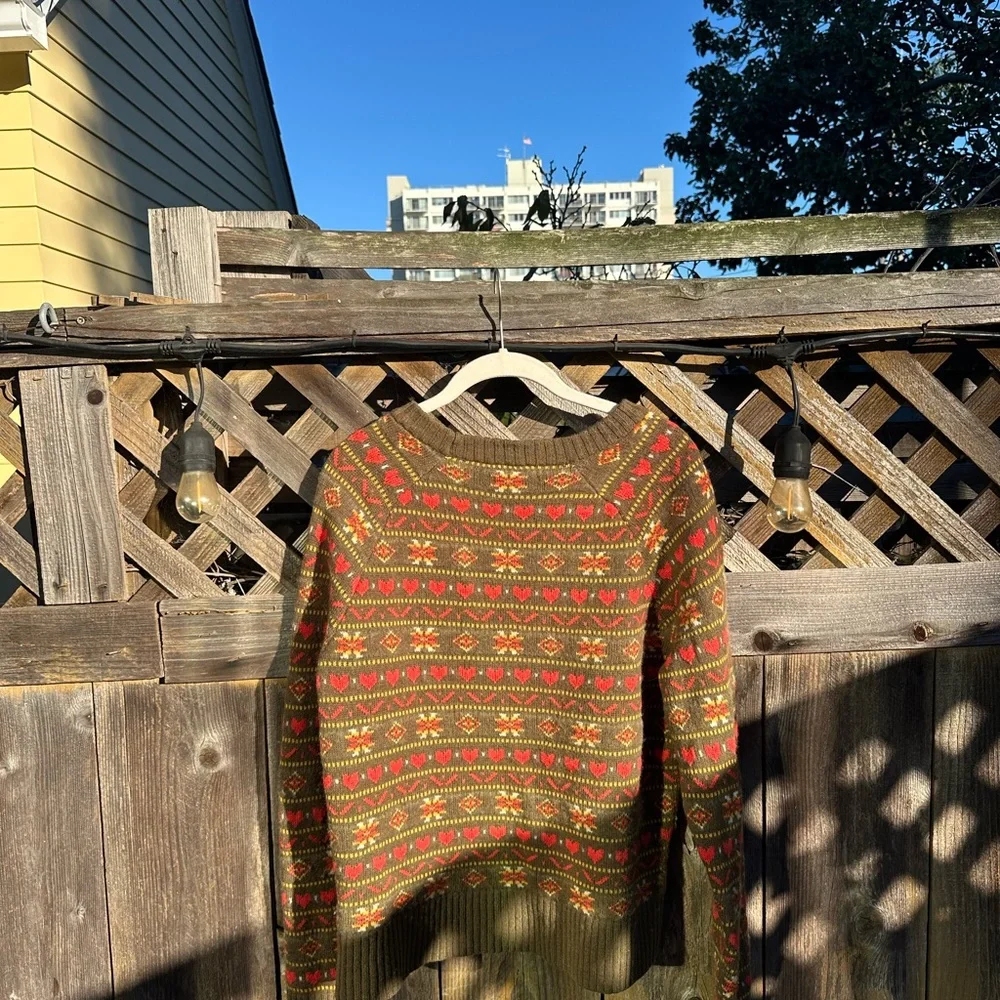Toad&Co Brown and Red Knit Sweater - Picture 3 of 4
